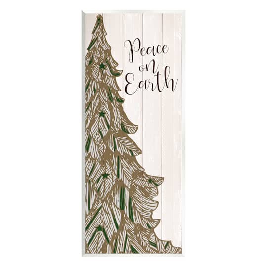 Stupell Industries Peace On Earth Tree Phrase Wall Plaque Art